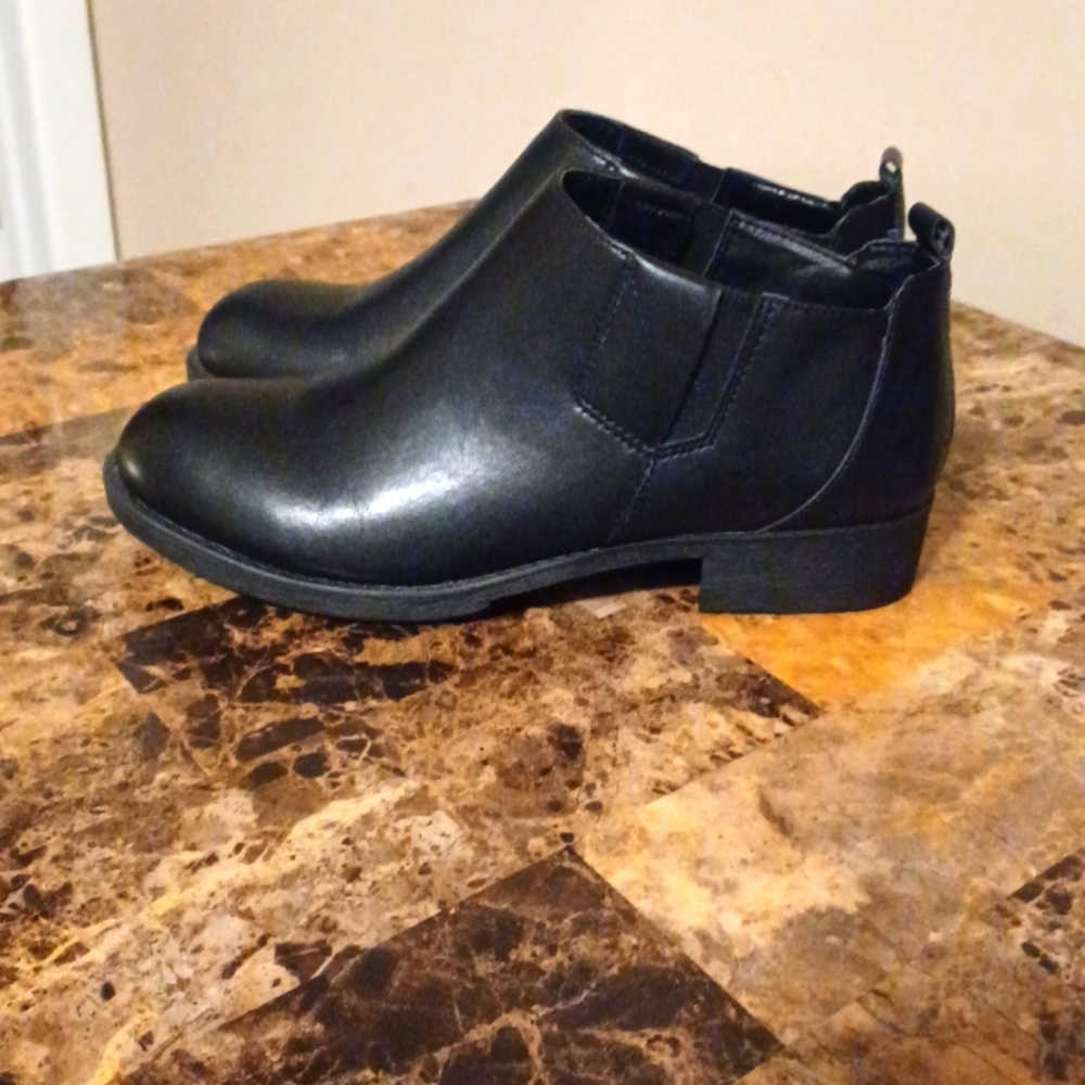 Easy spirit leather booties, 8.5, black